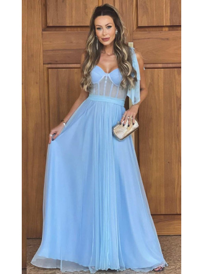 Aluguel vestido deals azul serenity