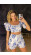 Shorts Laise Raika Branco e Azul