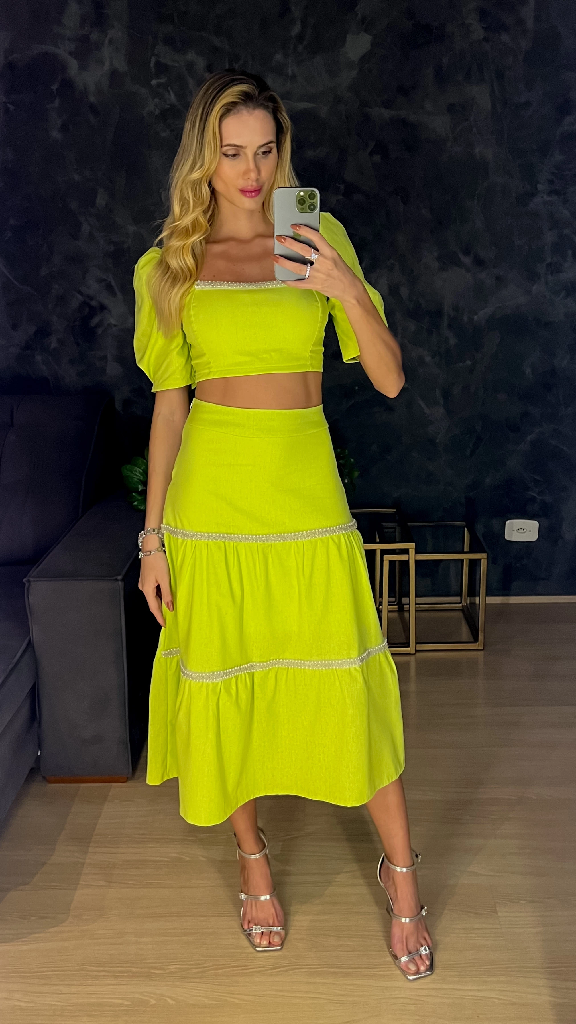 Cropped Linho Cecília Verde
