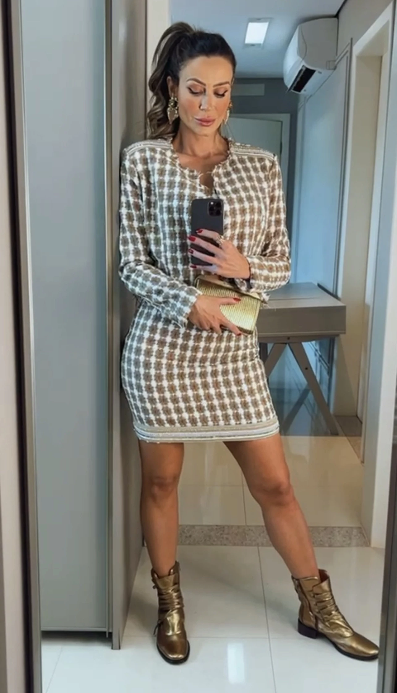Cropped Tweed Mara Caramelo