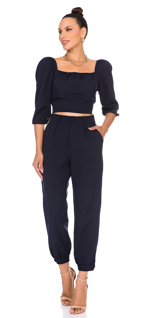 Cropped Ana Azul Marinho