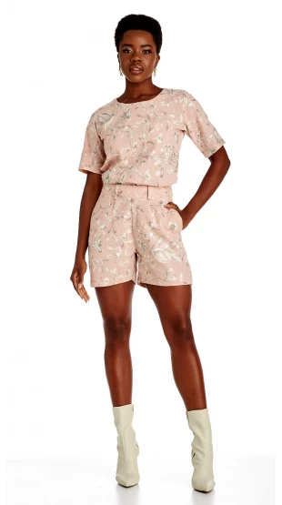 Shorts Paula Linho Bordado