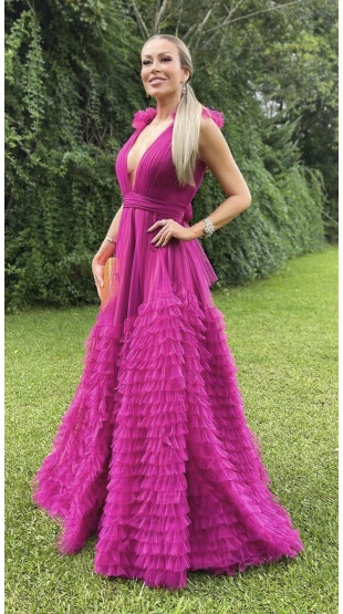 Aluguel - Vestido Fucsia Longo