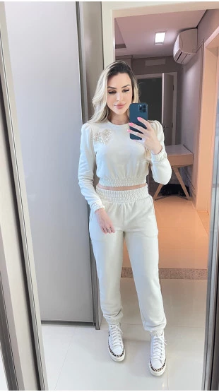 Calça Moletom Mia Off-White