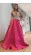 Aluguel - Vestido Pink com Prata Longo Rodado
